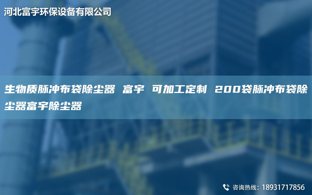 生物質(zhì)脈沖布袋除塵器 富宇 可加工定制 200袋脈沖布袋除塵器富宇除塵器